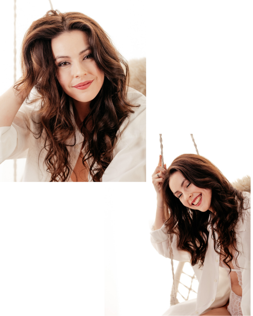 Foto einer Frau auf Schaukel, stilvoll und verführerisch.